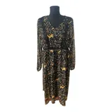 JUNAROSE Kleid Damenkleid Gr 42 Schwarz Fuchs Muster Elegant Chiffon – Bild 1