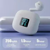 Wireless Earphones TWS Kopfhörer Ohrhörer mit langer Akkulaufzeit WEISS – Bild 6