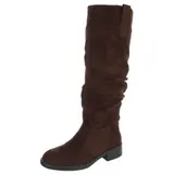 Damen Stiefel mit Reißverschluss und Reißverschluss Ital-Design 6038 in Braun – Bild 7