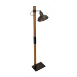 Various Stehleuchte Max Schwarz/Holz 140cm max. 40W E27 schwenkbar Schalter – Bild 4