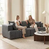 HOMCOM Sofa 3 Sitzer 194 cm Boneless Sofa mit Chenille-Optik, 58 cm Tiefe Sitze – Bild 9