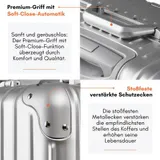 Aluminium Koffer Mittelgroßer Reisekoffer Hartschalenkoffer Handgepäck Trolley – Bild 4