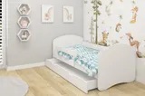 Jugendbett und Matratze mit einer Schublade Kinderbett  Weiß ACMA – Bild 1