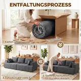 HOMCOM Sofa 3 Sitzer 194 cm Boneless Sofa mit Chenille-Optik, 58 cm Tiefe Sitze – Bild 8