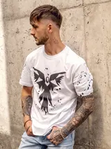 T-Shirt Tee Rundhals Kurzarm Sport Motiv Print Slim Fit Herren Mix BOLF Aufdruck – Bild 1
