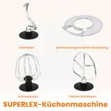 8-in-1 Profi Küchenmaschine Rührmaschine Teigmaschine Mixer Rutschfeste Füße 5L – Bild 4