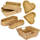 HMF Geschenkkorb leer Aufbewahrungskorb Wasserhyazinthe Flechtkorb div. Formen – Bild 8