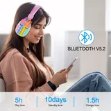 Kinder Faltbare Over Ear Kabellose Bluetooth Kopfhörer, 3D Push Pop Fidget Einhorn – Bild 6