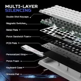 YUNZII Tastatur MAD68 60% Hot-Swap Magnet-Switches 8000Hz PBT Weiß RGB – Bild 4