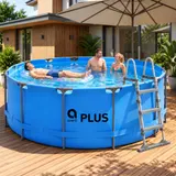 Frame Pool 366x100cm Stahlrahmen Aufstellpool Rund mit Sicherheitsleiter Blau – Bild 3