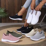 Damen Sneaker Straßen Laufschuhe Atmungsaktiv Turnschuhe Leicht Slip On Schuhe – Bild 2