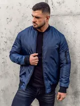 Übergangsjacke Bomberjacke Steppjacke Sweatjacke Casual Herren BOLF Unifarben – Bild 1