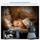 ieGeek Babyphone mit Kamera Drahtlose 2K 3MP 355° PTZ Baby 5" Monitor Temperatur – Bild 6