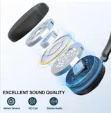 Kabelloses Headset mit Mikrofon Bluetooth On-Ear Kopfhörer Noise Cancelling  – Bild 6