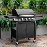 TAINO RED 4+1 Gasgrill BBQ Grillwagen Edelstahl Brenner Seitenkocher Thermometer – Bild 2