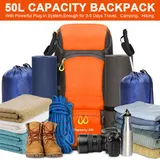 50L Rucksack Wasserdicht Wanderrucksack Reise Sport Trekkingrucksack Regenhülle – Bild 6