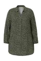 MIAMODA Damen große Größen Bluse A Linie Leomuster Saum Volant Langarm 836773 – Bild 7