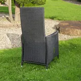 Rattanstuhl 2er Set Rattan Terrassen Sessel + verstellbarer Lehne  Gartenstuhl – Bild 4