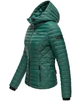 Marikoo Samtpfote Damen Jacke Steppjacke Frühling Übergangsjacke gesteppt Kapuze – Bild 4