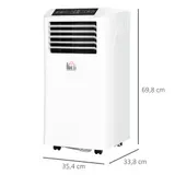 HOMCOM Mobile Klimaanlage 3-in-1 Entfeuchtung Fernbedienung 9K BTU 24h Timer ABS – Bild 4