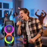 BLUETOOTH 5.0 LAUTSPRECHER RGB SUBWOOFER MUSIKBOX BOOMBOX PARTY LED MIT MIKROFON – Bild 14