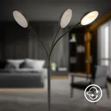 LED Stehlampe Dimmbar Stehleuchte 125,5cm Leselampe Schwenkbar Warmweiß Schwarz – Bild 7