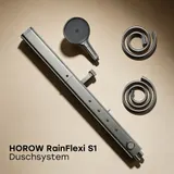 HOROW Regendusche System ohne Armatur, Grau Duschsystem mit Handbrause – Bild 10