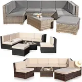 XXL Rattanmöbel Gartenset Polyrattan Lounge Gartenmöbel Sitzgruppe Schwarz Braun – Bild 23