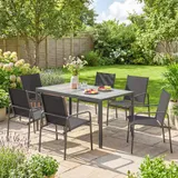Outsunny Gartenmöbel Set Sitzgruppe Tisch mit 6 Atmungsaktiven Stühlen – Bild 9