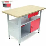 Werkbank Werktisch Schubladen Montagewerkbank Schubladenschrank Tisch Holzplatte – Bild 1