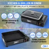 ZMC 2in1 Gasgrill Tischgrill Campingkocher 2,2kW mit 8x Gas + Adapter mit Pfanne – Bild 4