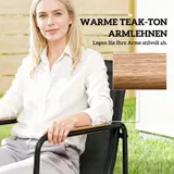 Gartenmöbel Set Sitzgruppe 150 x 80cm Glastisch mit 6 Atmungsaktiven Stühlen – Bild 7