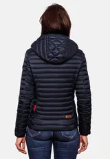 Marikoo Samtpfote Damen Jacke Steppjacke Frühling Übergangsjacke gesteppt Kapuze – Bild 5