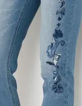 Damen Strech Jeans blue bleeched Stickerei Slim Fit Umschlag 36 bis 54 neu 72315 – Bild 16