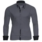 Reslad Herren-Hemd Bügelleicht Freizeit-Hemd Business-Hemd Slim Fit Hemden 7050 – Bild 1