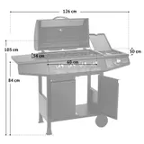 TAINO BASIC 4+1 Gasgrill BBQ GRILLWAGEN Edelstahl Brenner Seitenkocher TÜV Grill – Bild 3