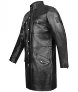 Leder Mantel Herren Lang Schwarz Echtleder Herrenmantel H-343 Rock Creek NEU – Bild 3