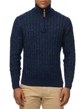 Indicode Herren Strickpullover INHector-Pullover Pulli Stehkragen Reißverschluss – Bild 2