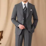 Männer Anzug Slim Fit 3Stücke für Hochzeit Business Peak Lapel Anzüge Hose Weste – Bild 1