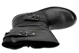 Damen Stiefel Boots Winterstiefel Gefüttert Blockabsatz Profilsohle Leder-Optik – Bild 7