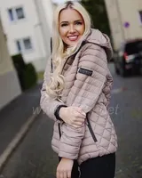 Marikoo Samtpfote Damen Jacke Steppjacke Frühling Übergangsjacke gesteppt Kapuze – Bild 6