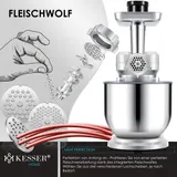 KESSER® Küchenmaschine 3in1 mit Fleischwolf Teigmaschine Knetmaschine Entsafter – Bild 3