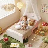 Kinderbett, 140x70 cm Kleinkindbett mit Rausfallschutz, Lattenrost, Refurbished – Bild 1