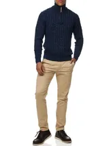 Indicode Herren Strickpullover INHector-Pullover Pulli Stehkragen Reißverschluss – Bild 6