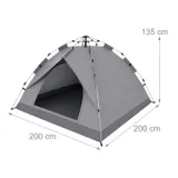 Campingzelt Pop Up Zelt Reisezelt Leichtzelt Sommerzelt Zelt 3 bis 4 Personen – Bild 4