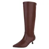 Used Look Damen Stiefel mit Reißverschluss Ital-Design 4382 in Weinrot – Bild 6
