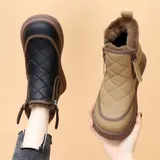 Damen Winter Schneeschuhe Warm Stiefel Flache Boots Stiefeletten Flache Boots – Bild 5