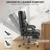 Massage Heizfunktion Bürostuhl mit Fußstütze Ergonomischer Chefsessel mit Liegef – Bild 4