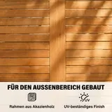 Outsunny Gartenmöbel Set Akazienholz Sitzgruppe 5-tlg. Tisch mit 4 Klappstühlen – Bild 7