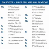 Scheppach Aluminium Werkzeugkoffer TB217 gefüllt | 217 teiliges Werkzeug Set – Bild 6